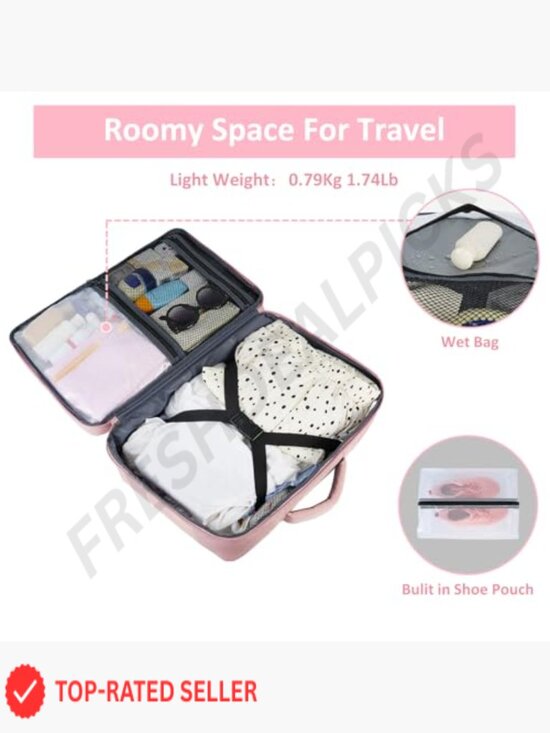 Travel Backpack Carry On with Shoe Bag & Water Bottle Pocket Laptop Daypack